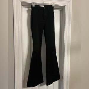 Black high waisted stretchy flare, jeans, size 3